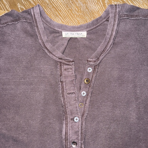We The Free Heritage Henley Oversized Distressed Boho Size XS - Picture 3 of 9
